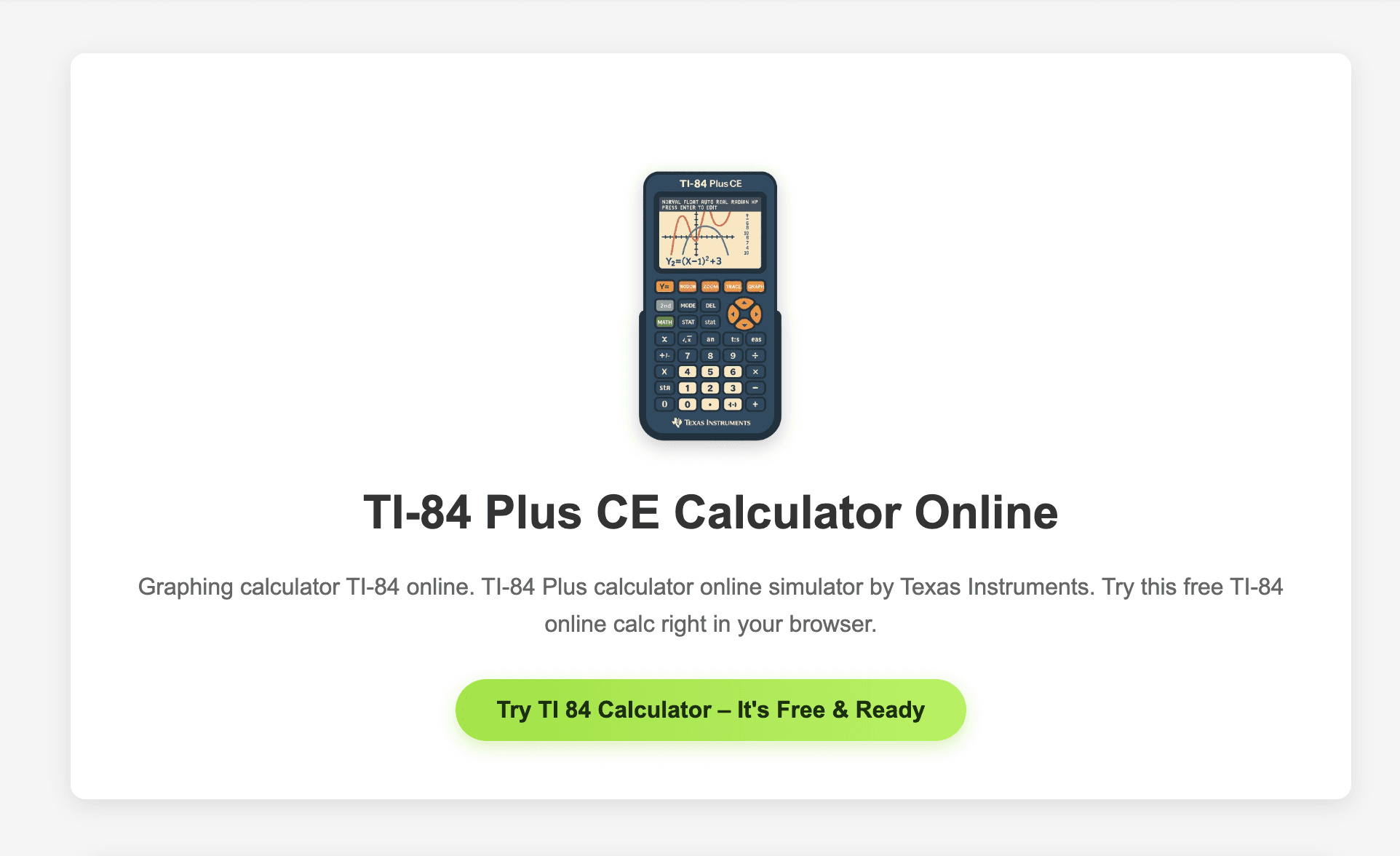 TI-84 Plus CE Calculator  screenshot 1