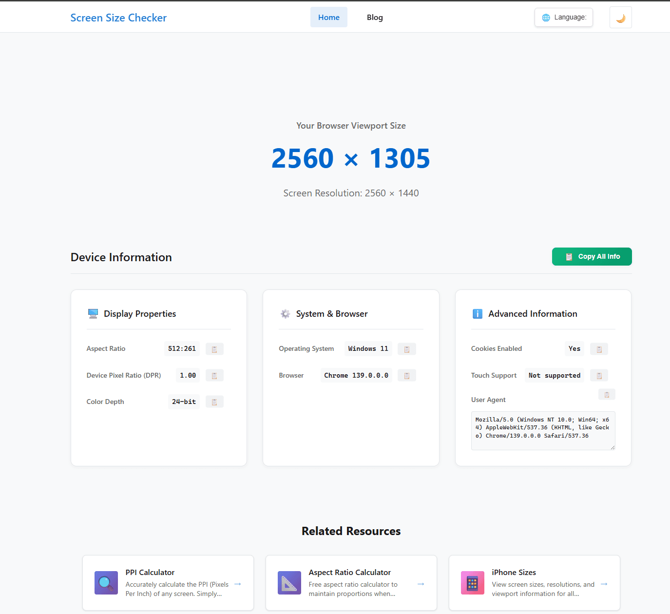 Screen Size Checker screenshot 1