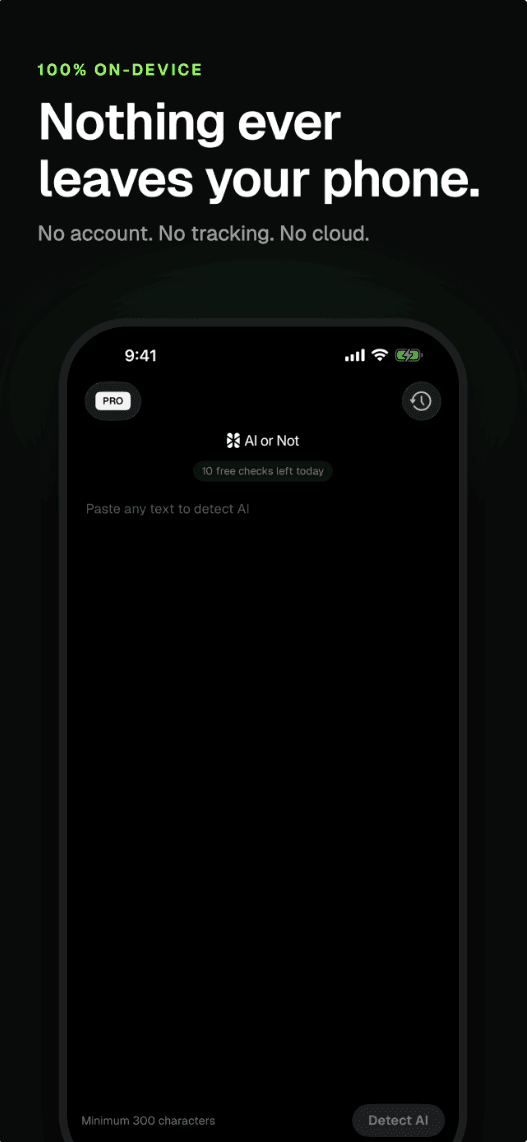 AI or Not Text Detector screenshot 1