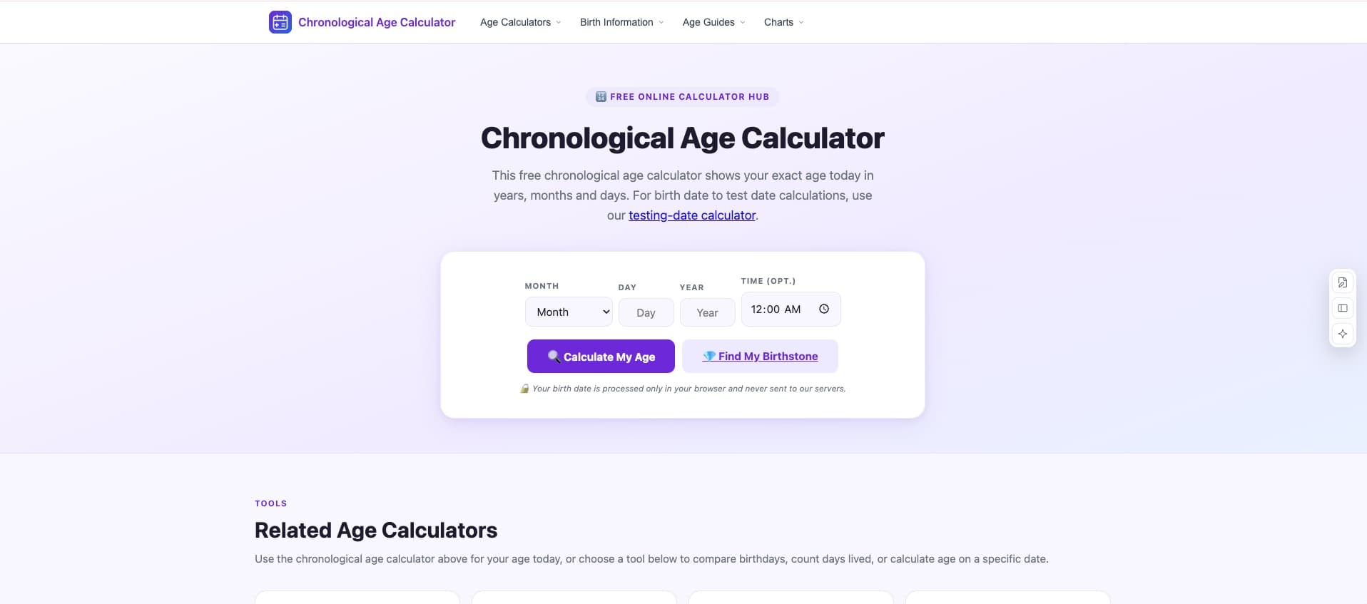 Chronological Age Calculator screenshot 1