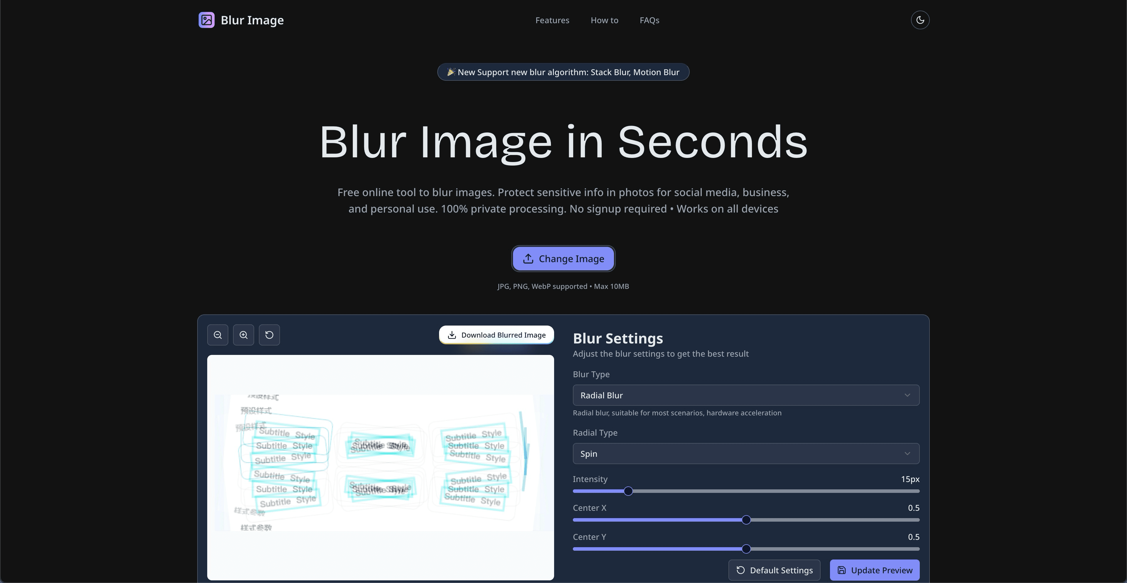 Blur Image Tool screenshot 1