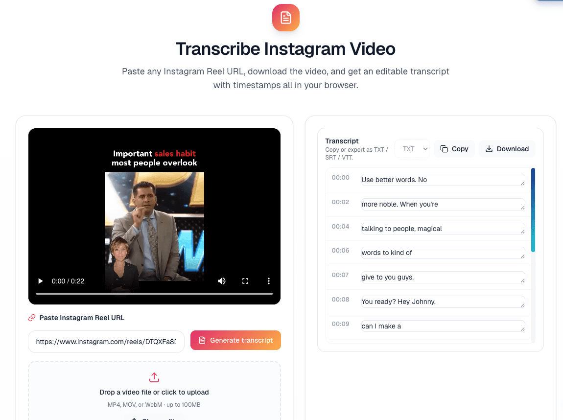 Subclip App screenshot 1