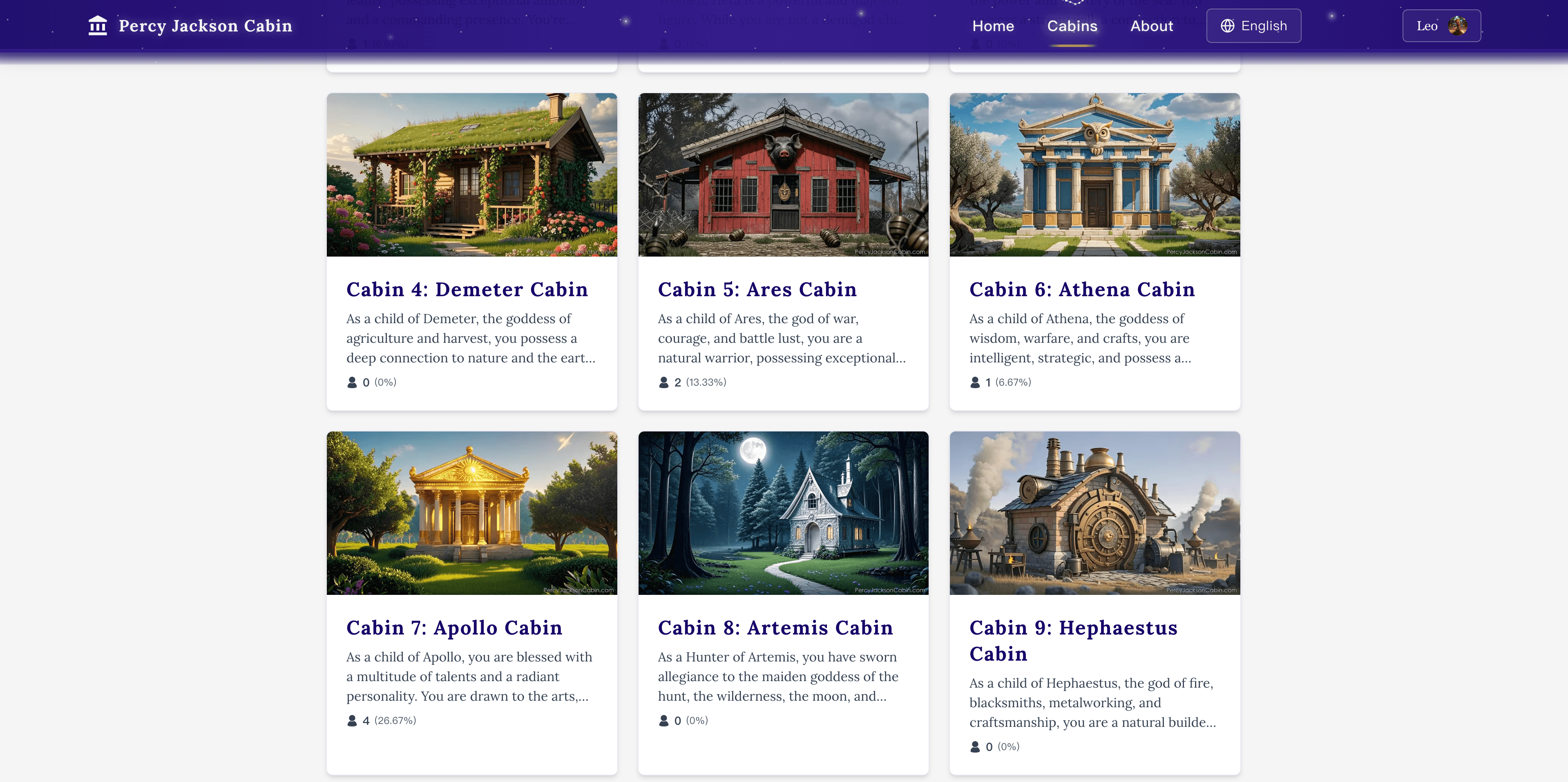 Percy Jackson Cabin Quiz screenshot 1