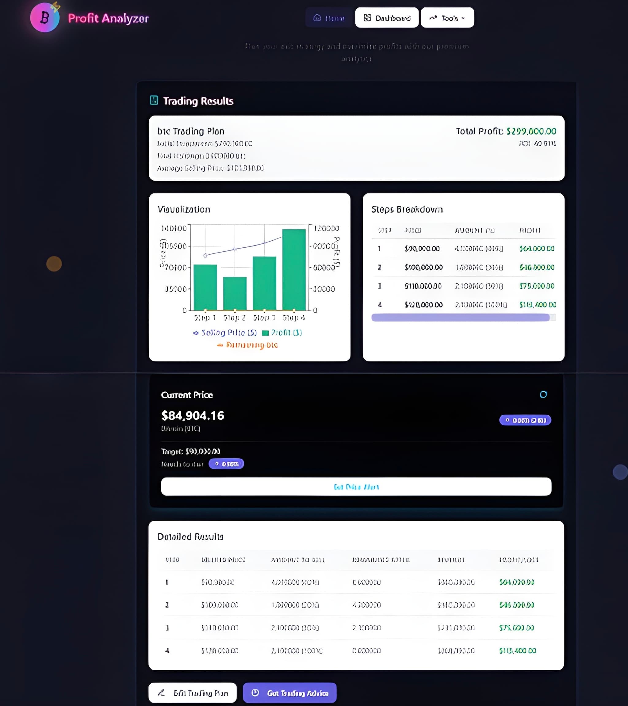 Profit analyzer screenshot 1
