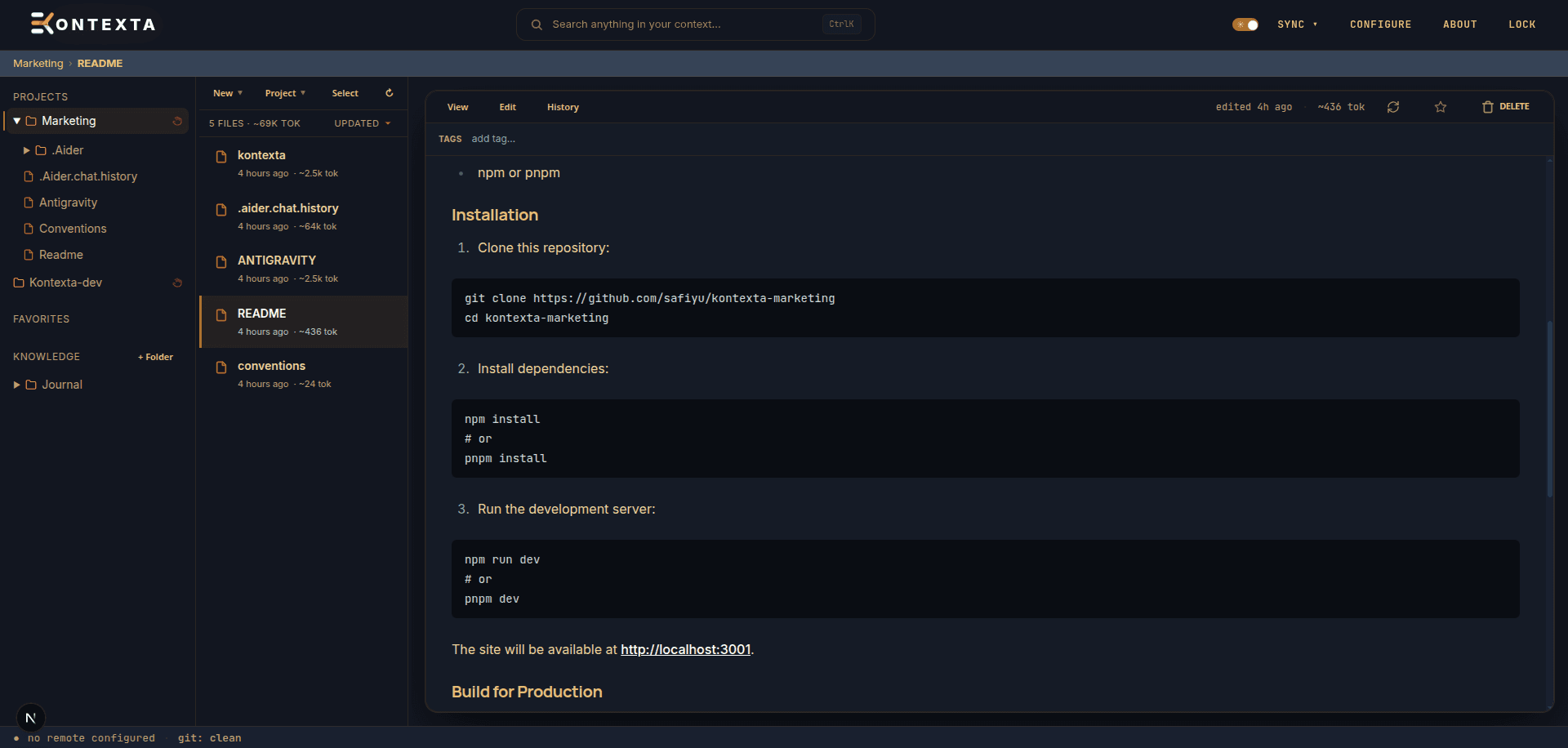 kontexta screenshot 1