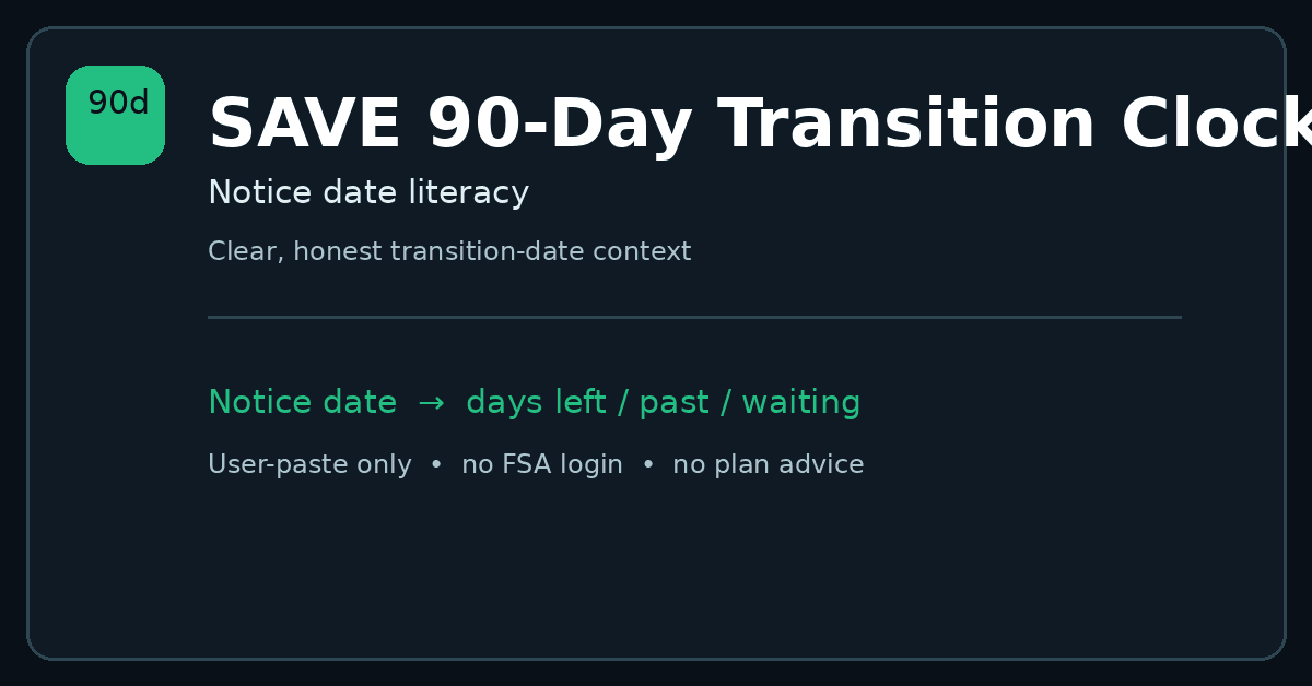 SAVE 90-Day Transition Clock screenshot 1