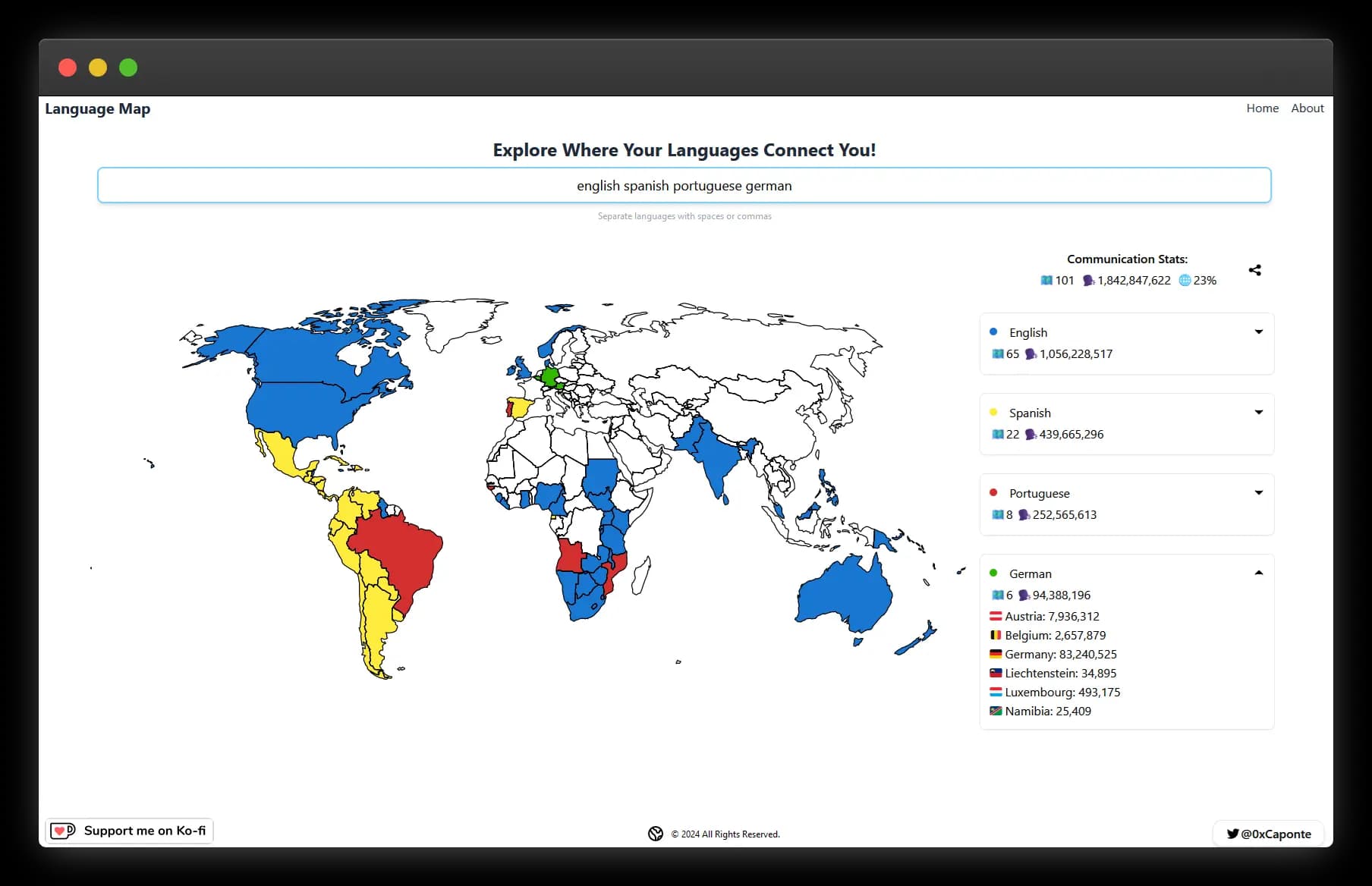 Language Map screenshot 1