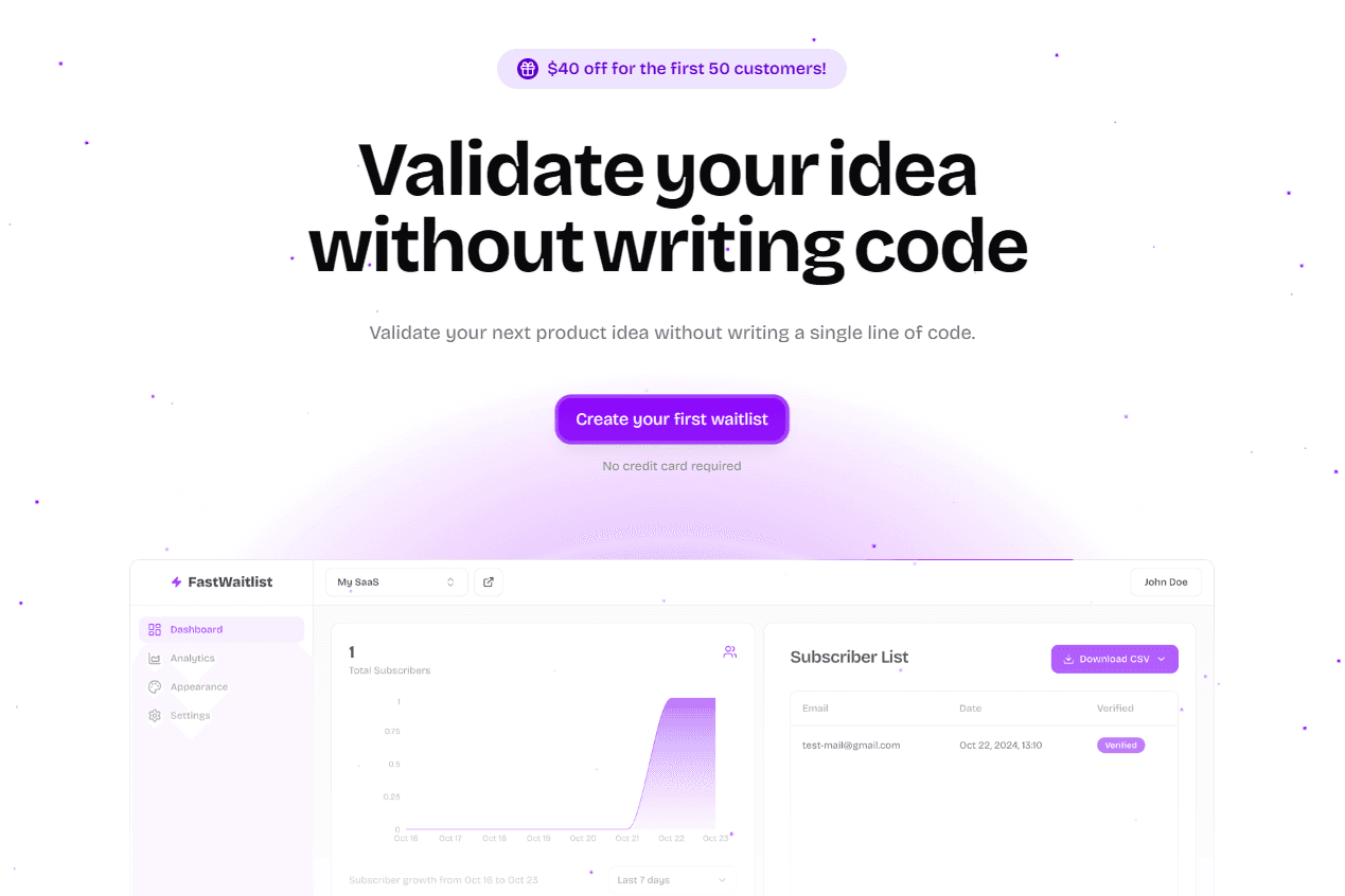 FastWaitlist screenshot 1