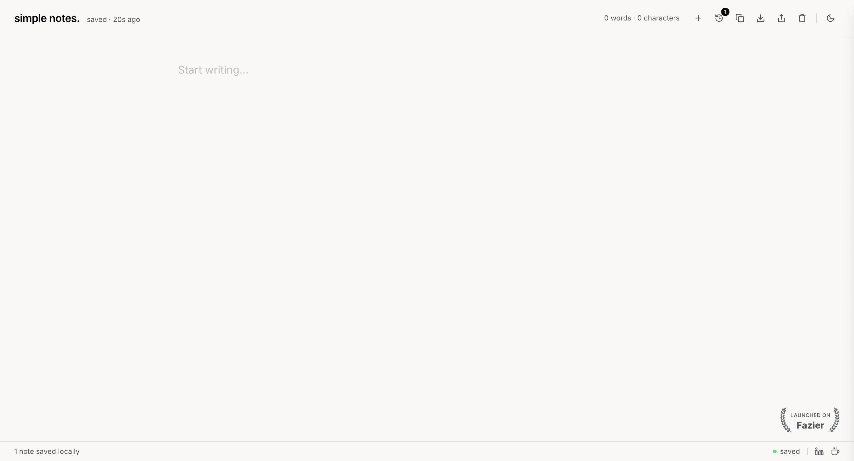 simple notes. screenshot 1