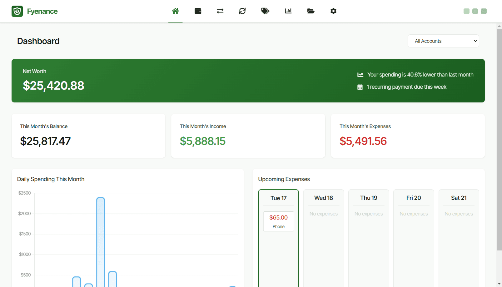 Fyenance screenshot 1