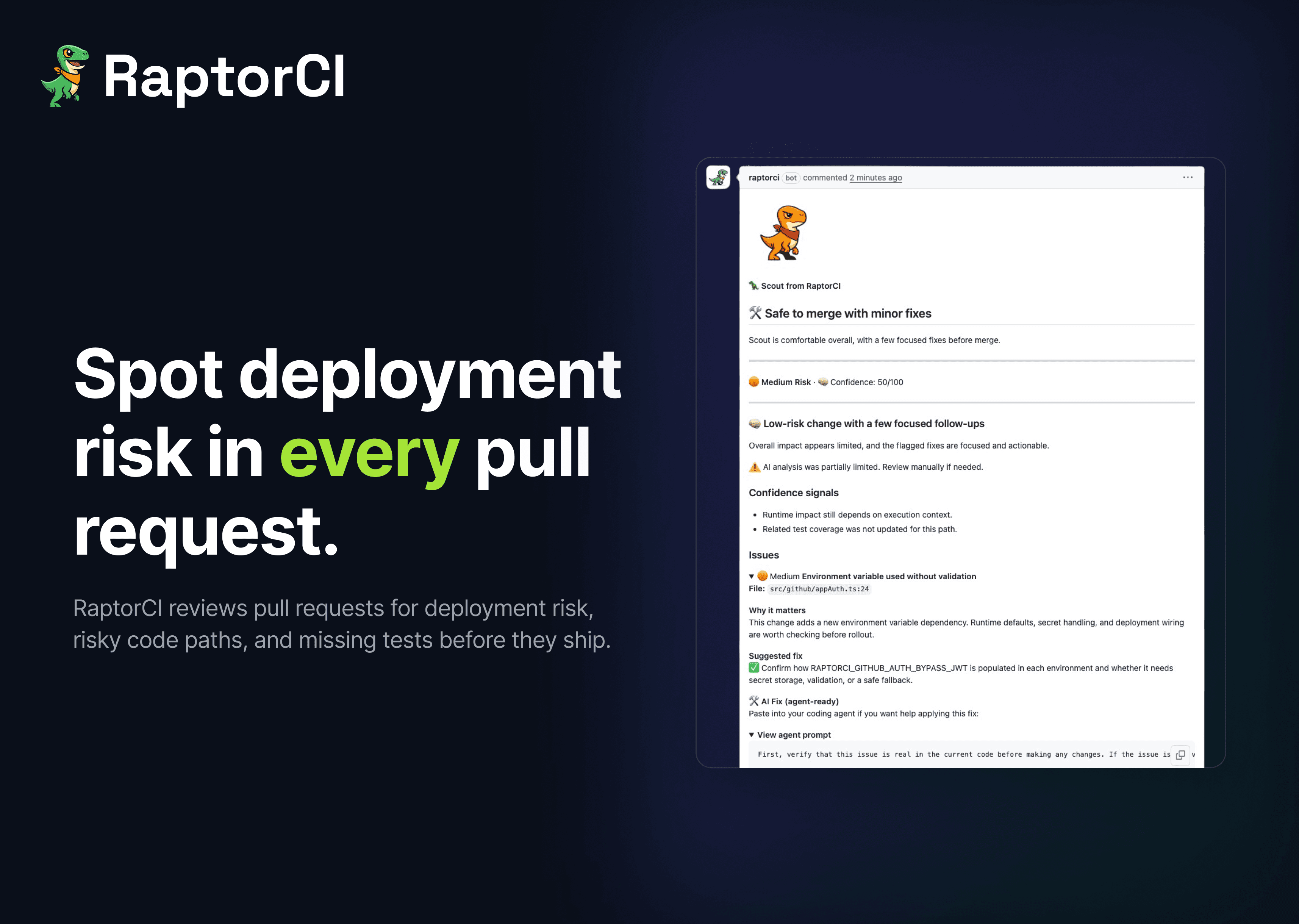 RaptorCI screenshot 1