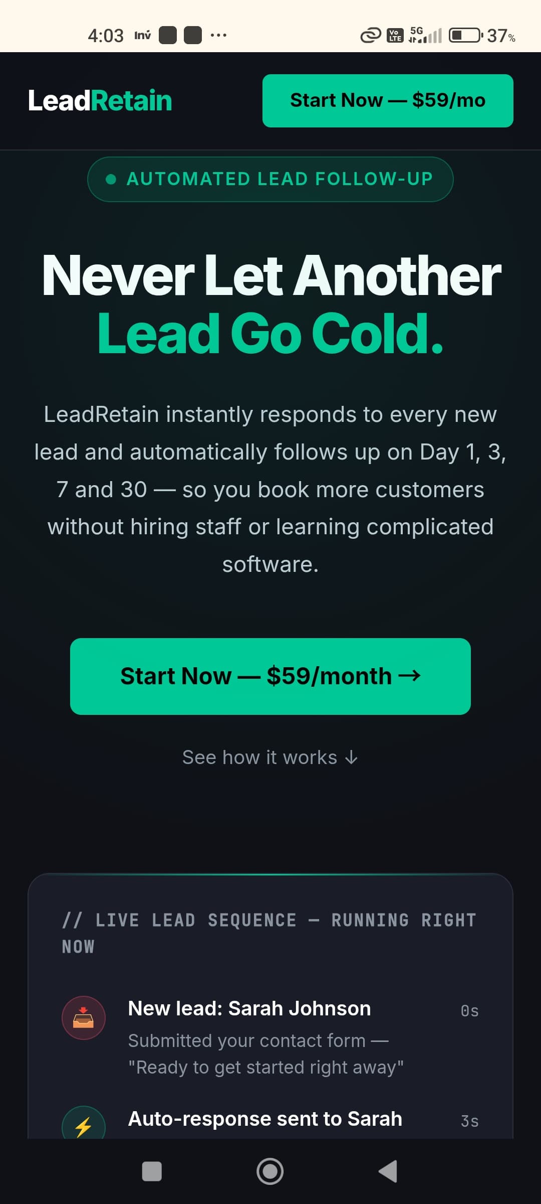 LeadRetain screenshot 1