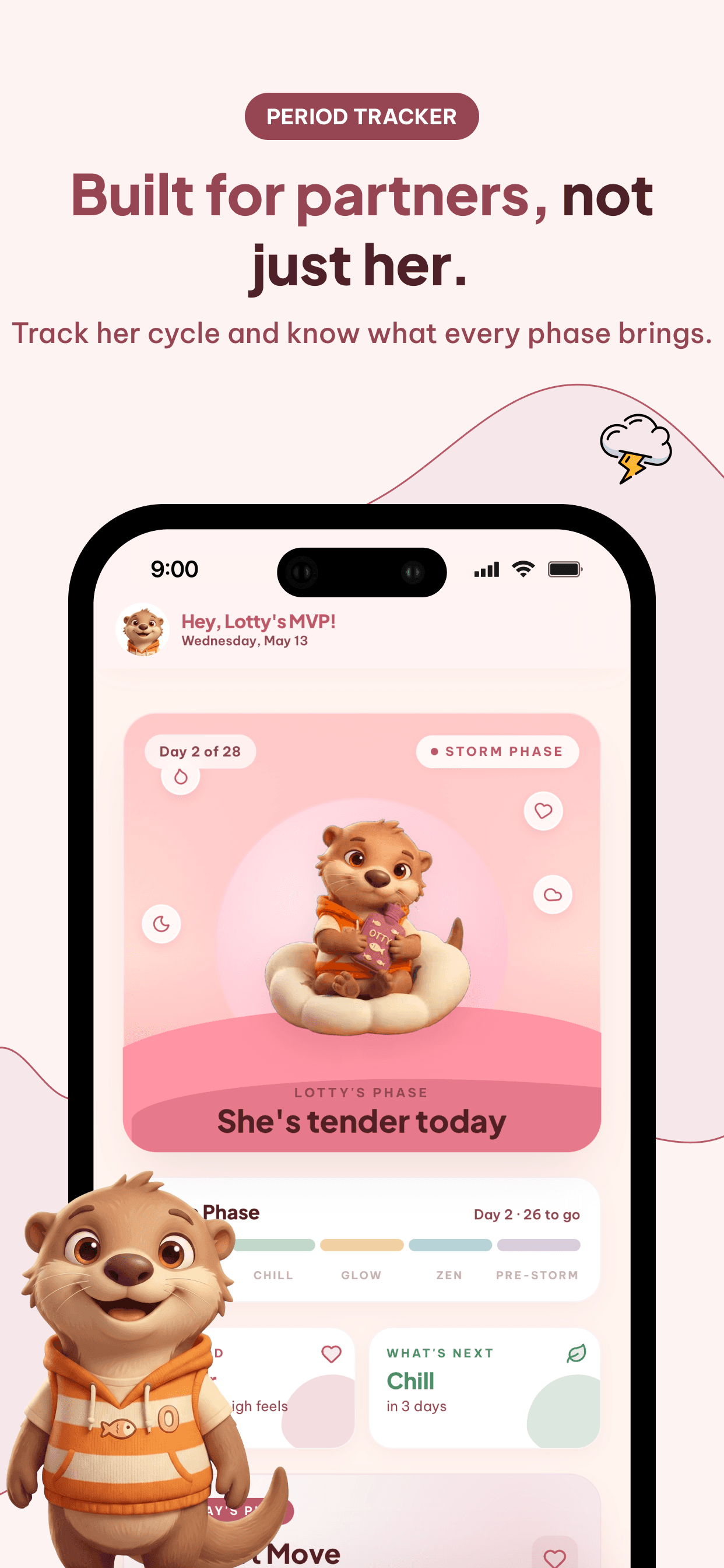 Otty: Couples Period Tracker screenshot 1