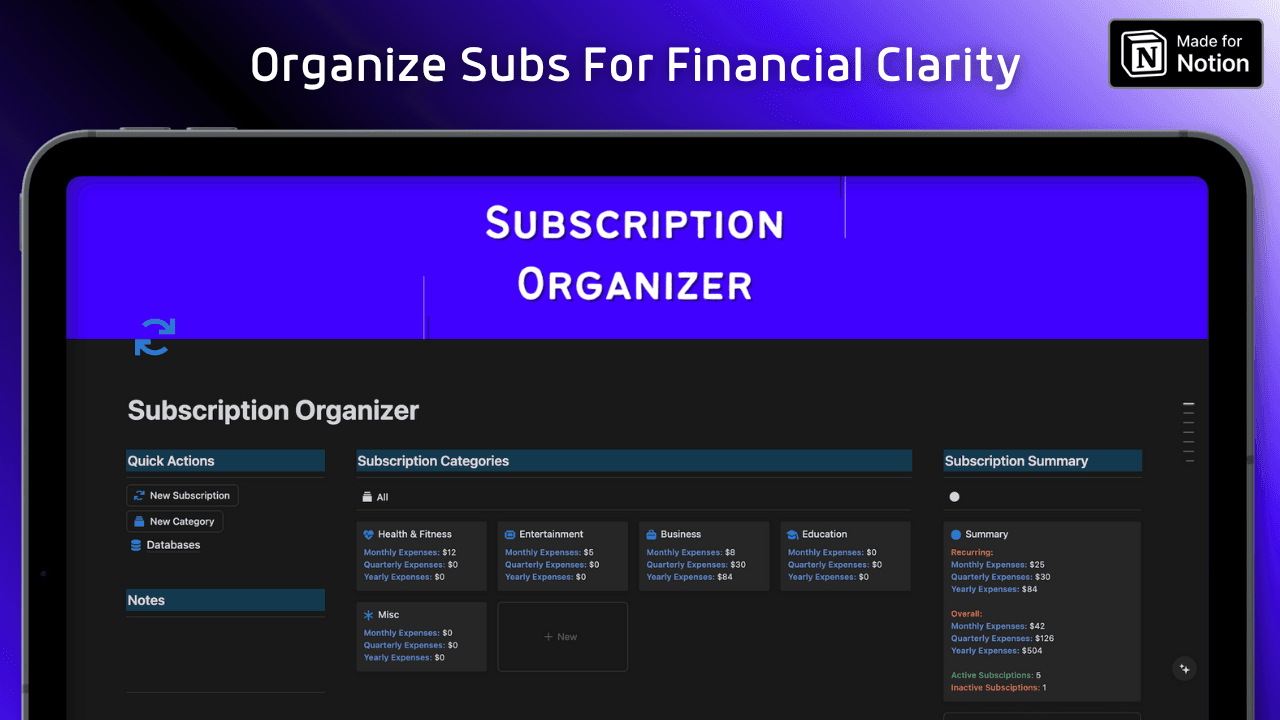 Subscription Organizer screenshot 1