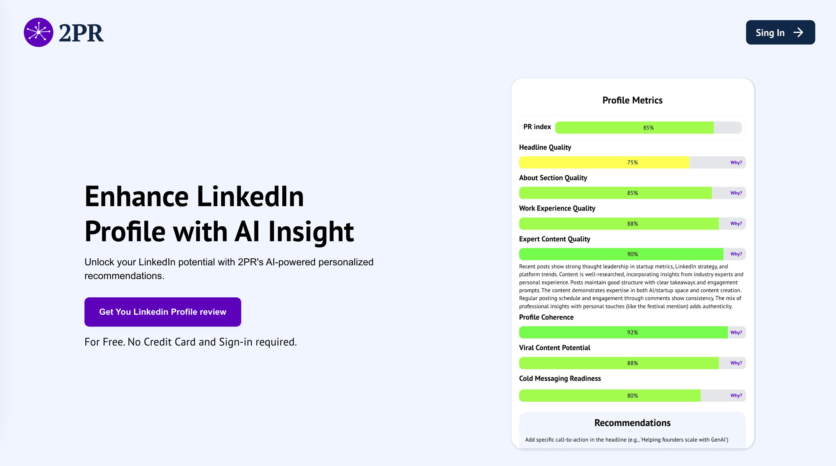2PR Enhance LinkedIn Profile  screenshot 1