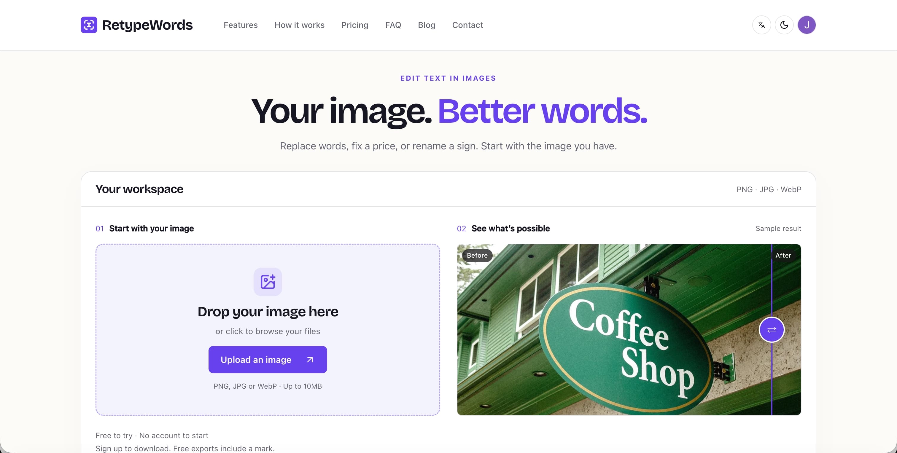 retypewords screenshot 1
