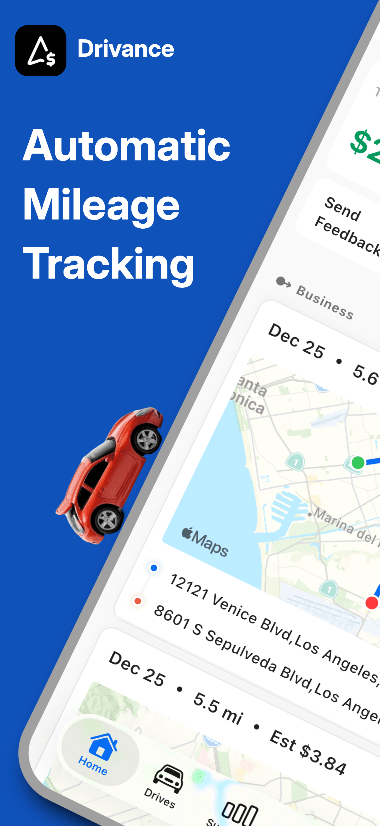 Drivance Mileage Tracker screenshot 1