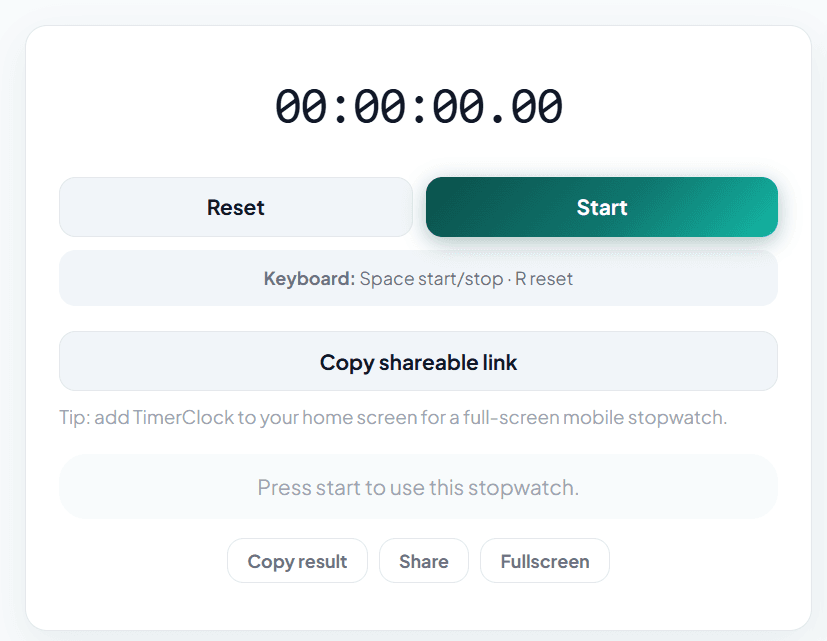 Online Stopwatch screenshot 1