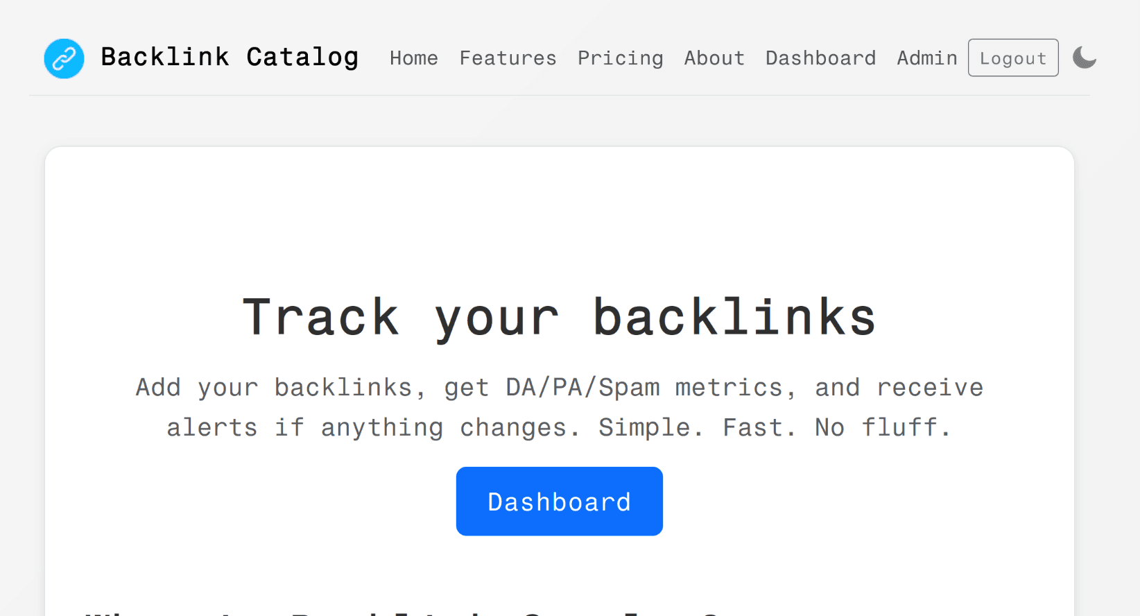 Backlink Monitor screenshot 1
