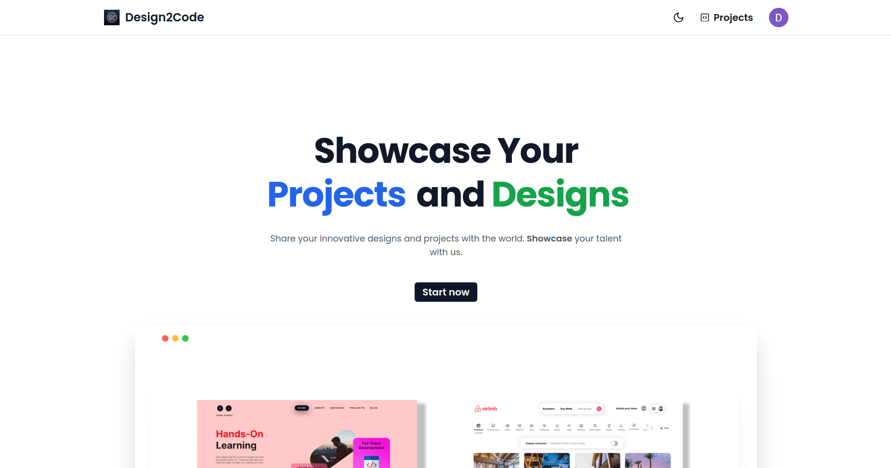 Design2Code screenshot 1