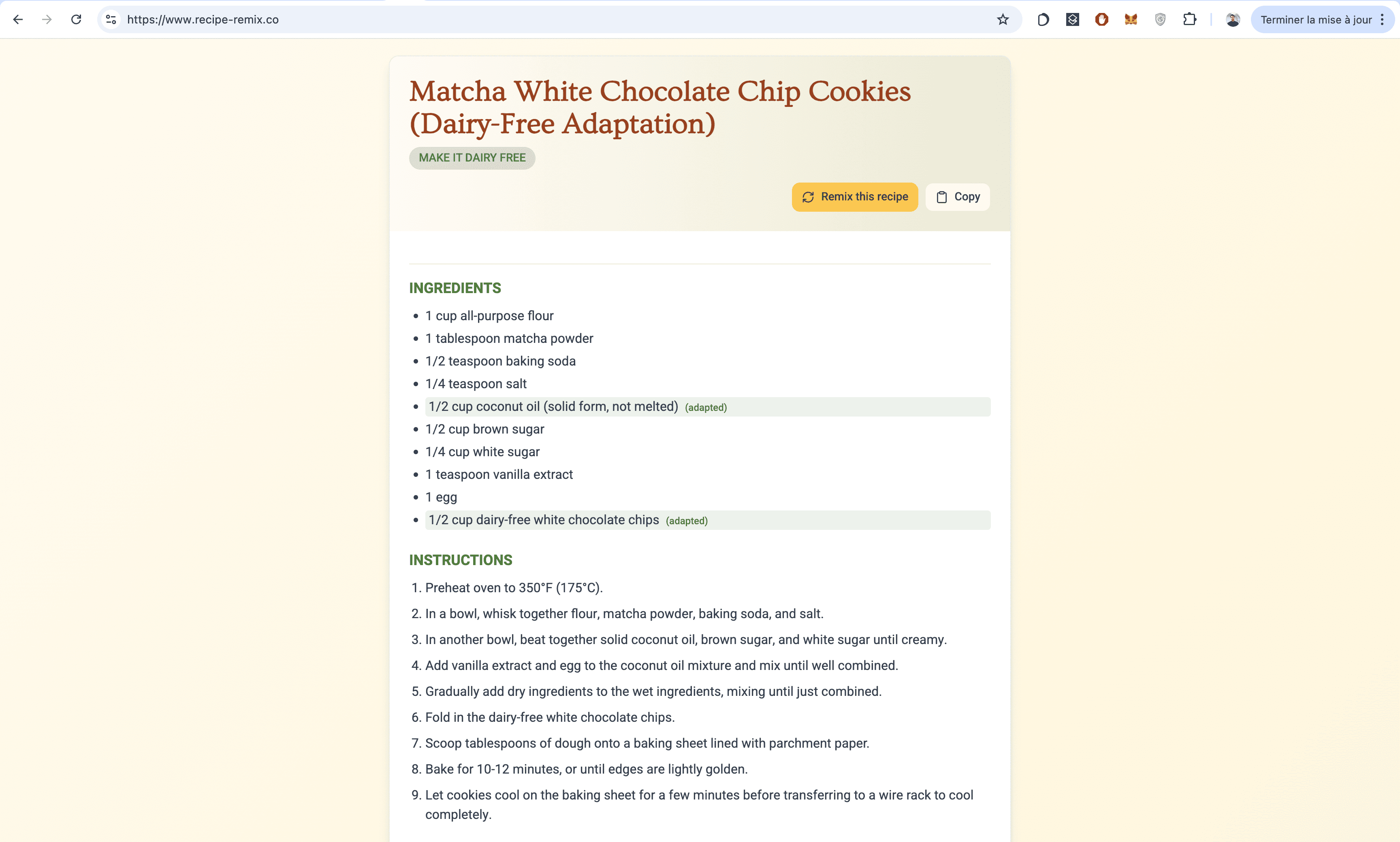Recipe-Remix screenshot 1