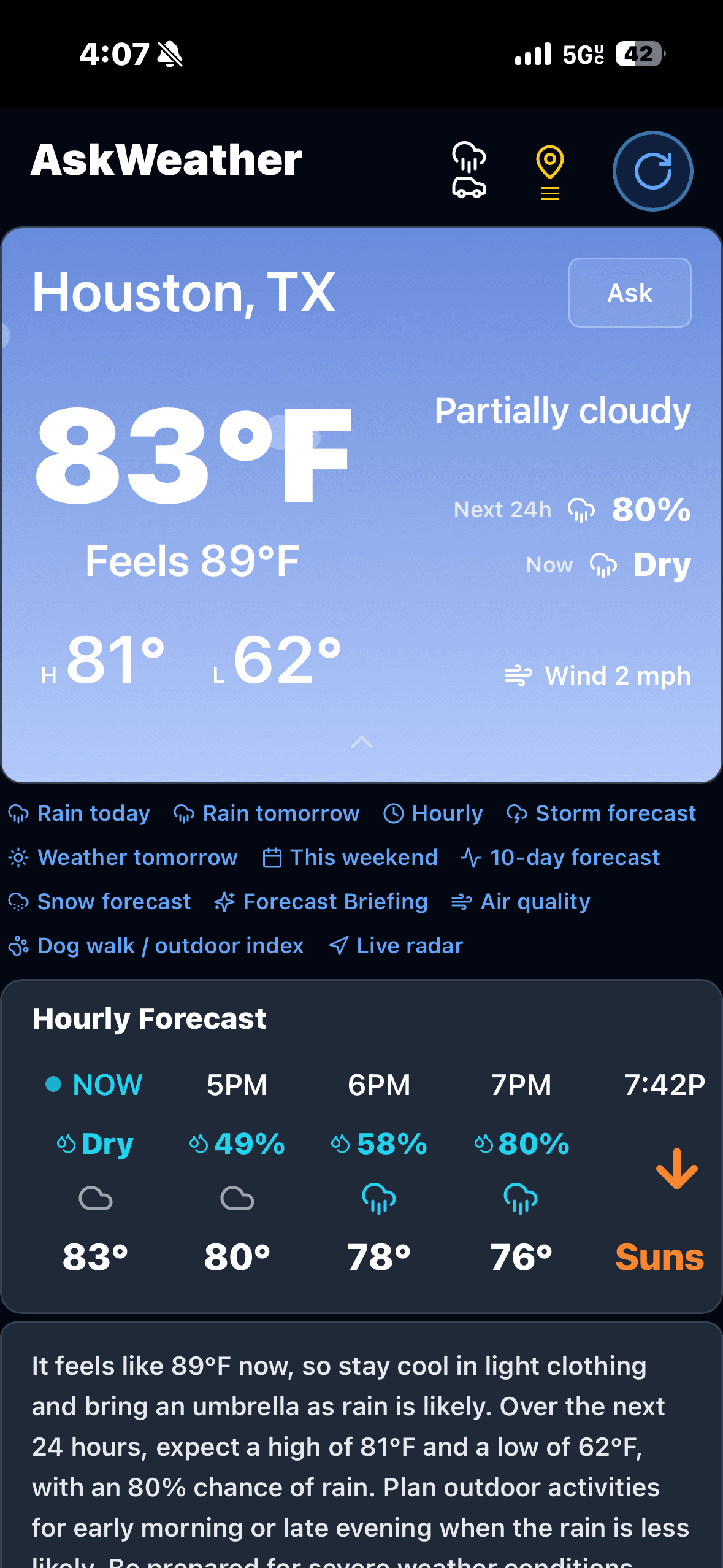 AskWeather screenshot 1