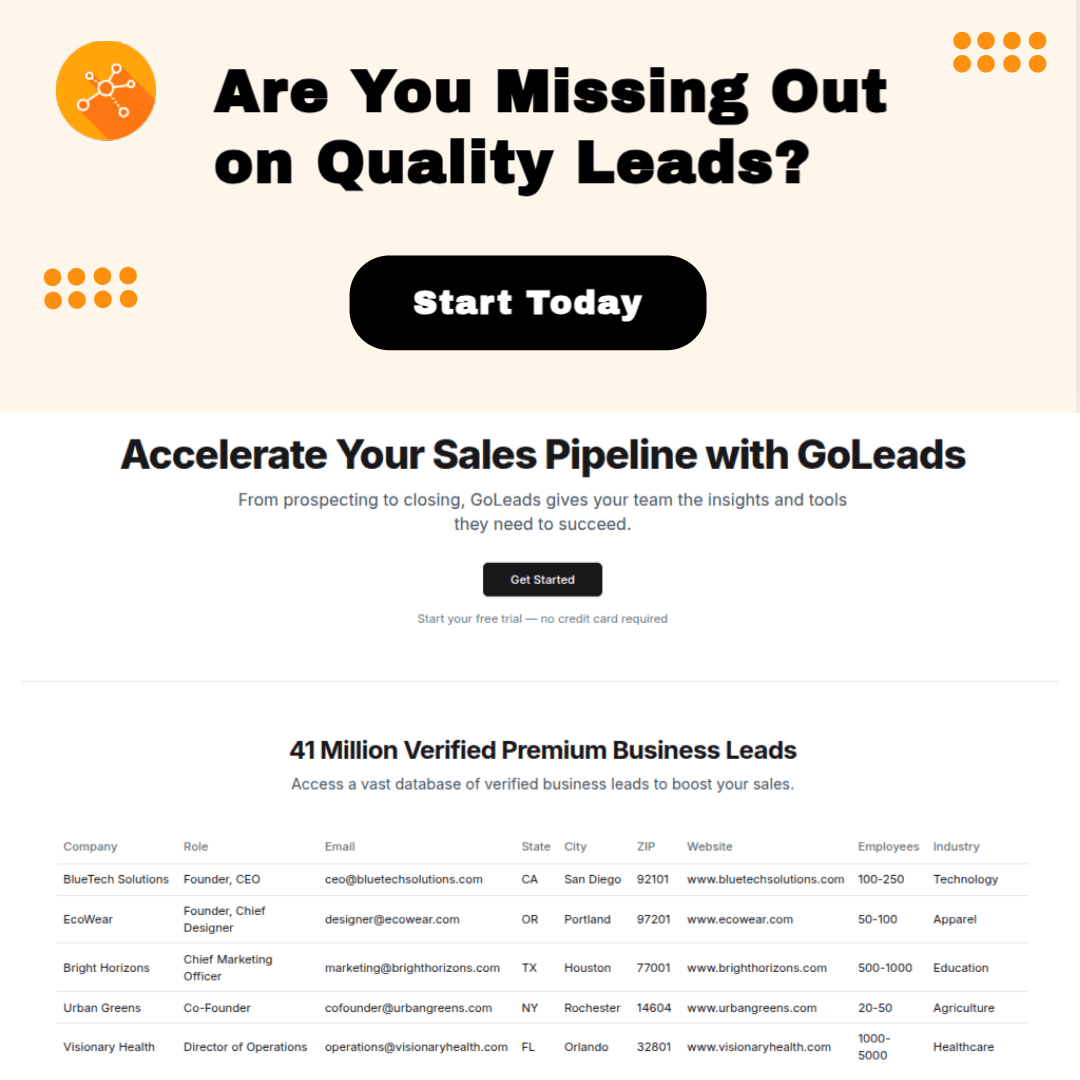 GoLeads screenshot 1