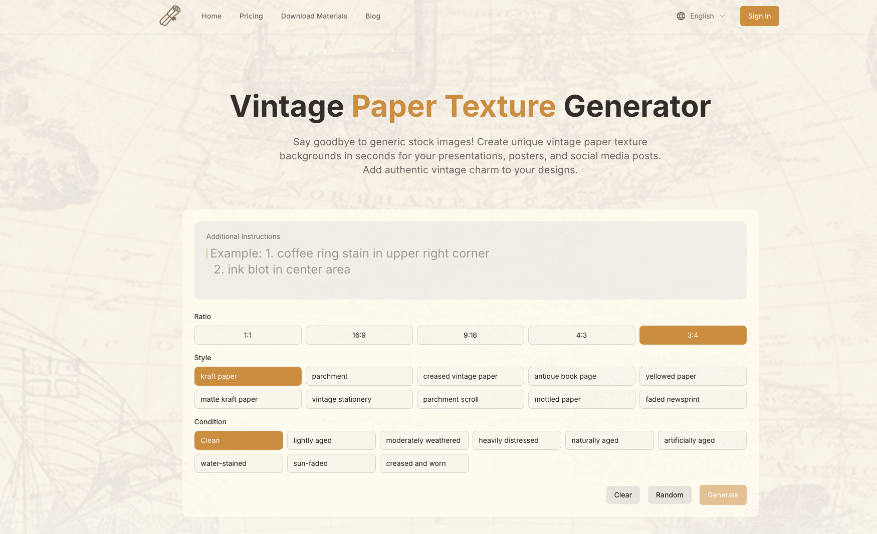 Vintage Paper Generator screenshot 1
