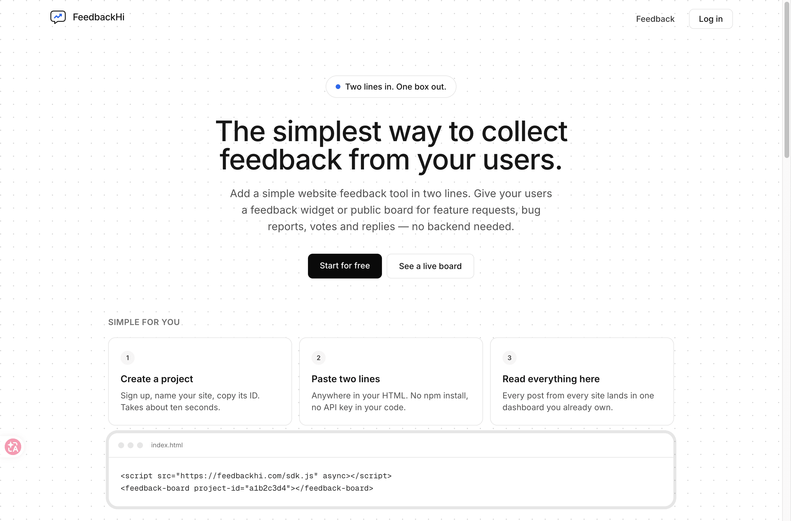 FeedbackHi screenshot 1