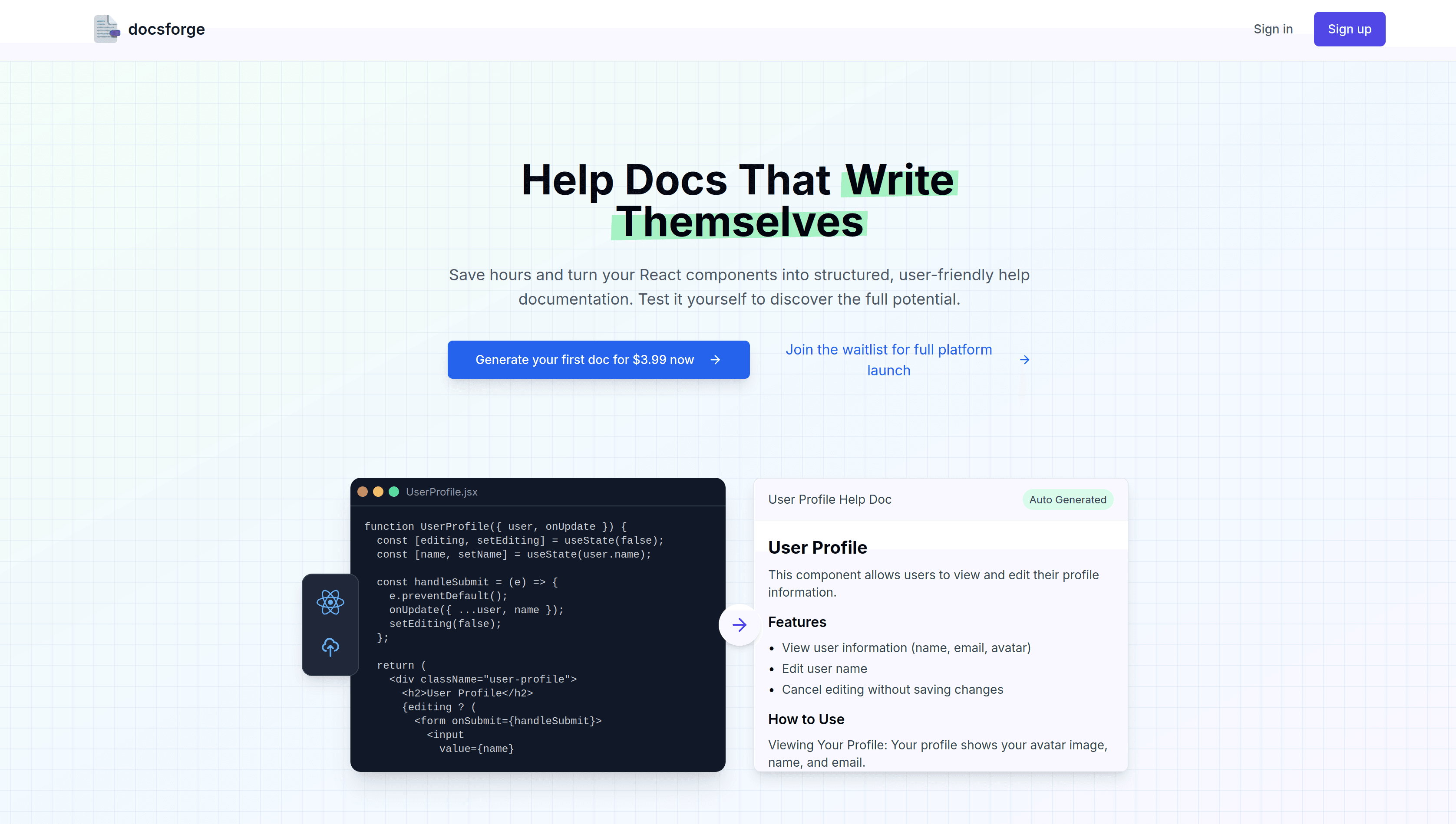 docsforge.app screenshot 1