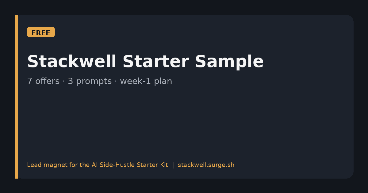 AI Side-Hustle Starter Kit screenshot 1