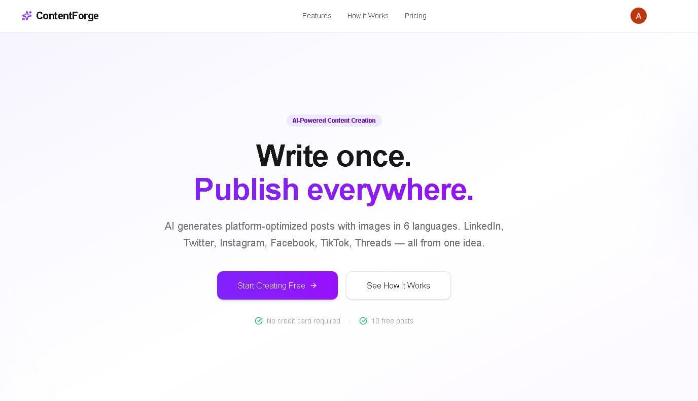 ContentForge screenshot 1