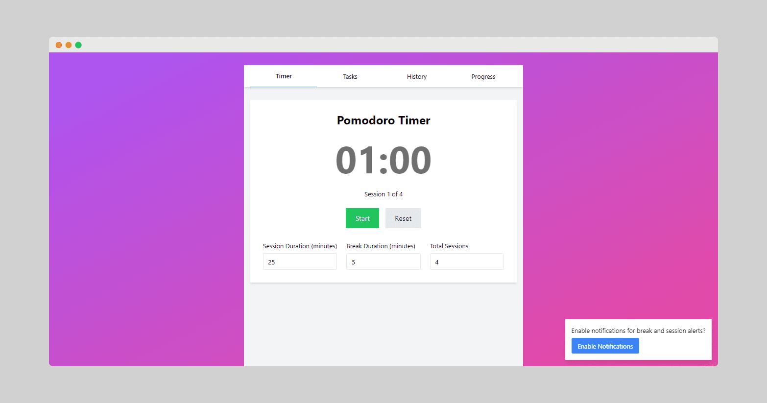 Gamified Pomodoro Tasker. screenshot 1