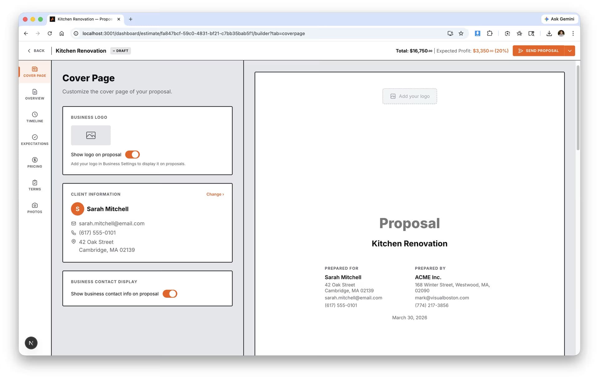 TallyQuote screenshot 1