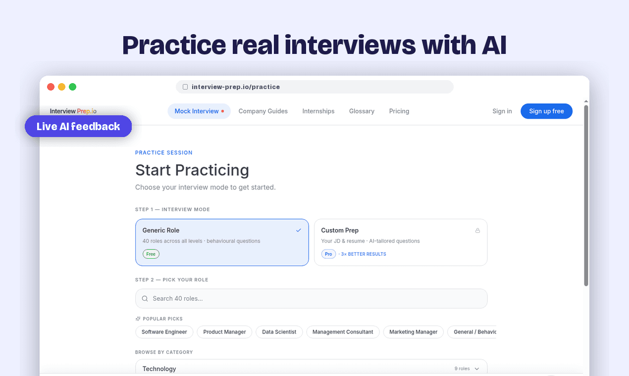 Interview-prep.io screenshot 1