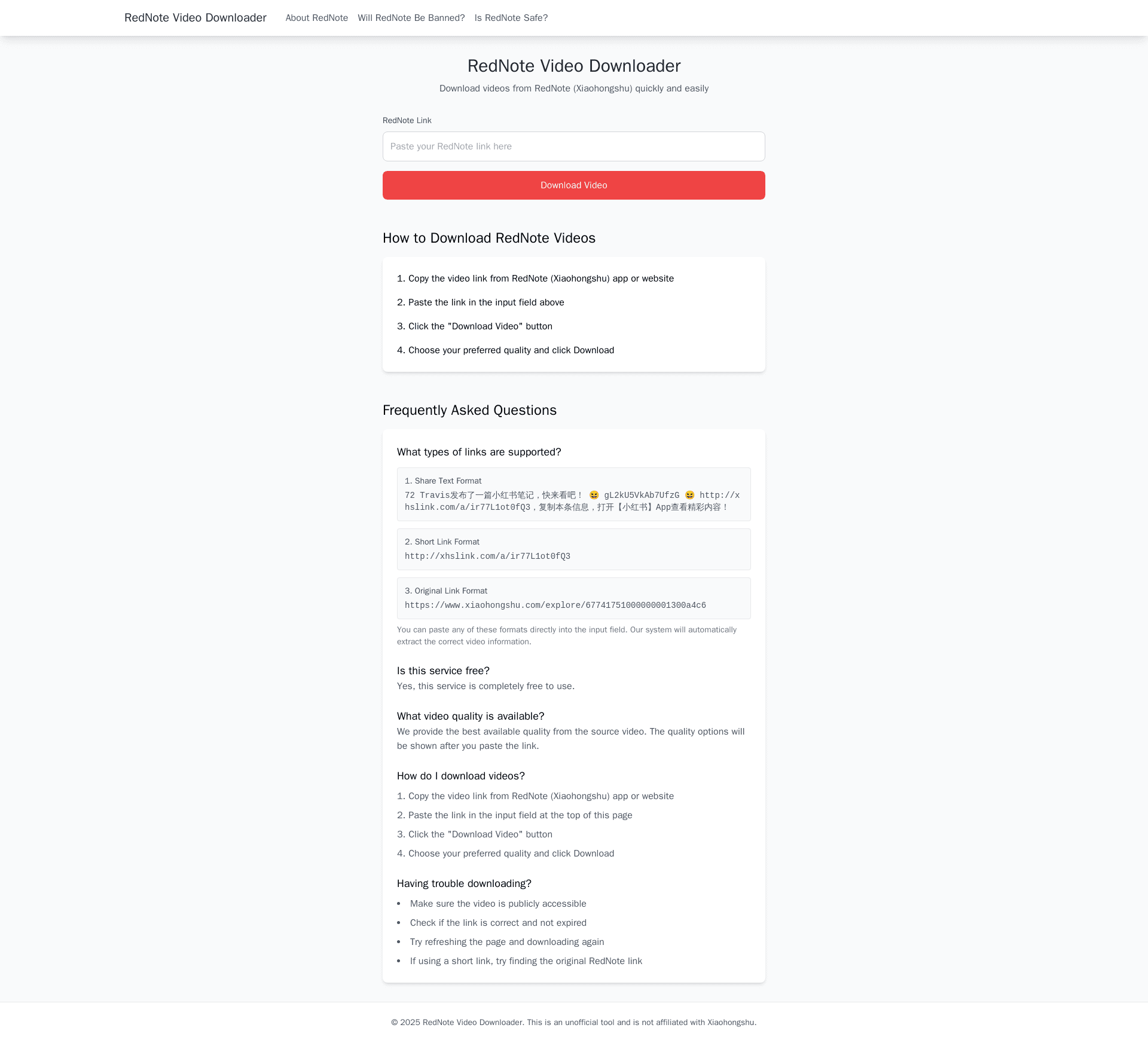 RedNote Video Downloader screenshot 1