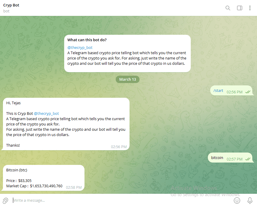 Cryp Bot screenshot 1