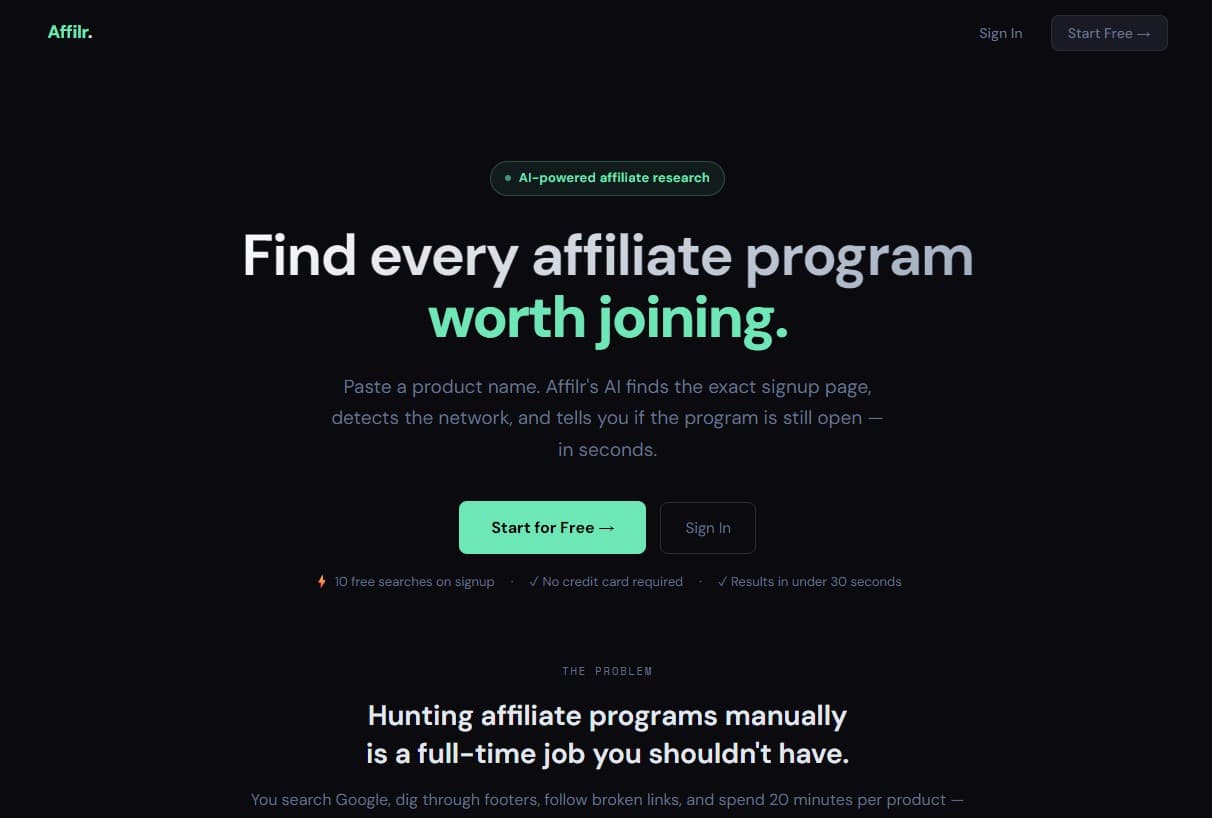 affilr screenshot 1