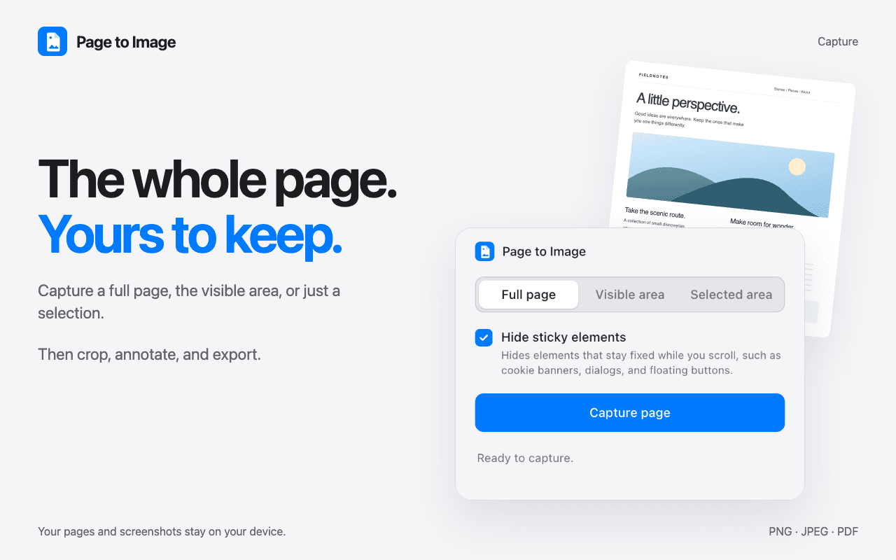 Page to Image screenshot 1