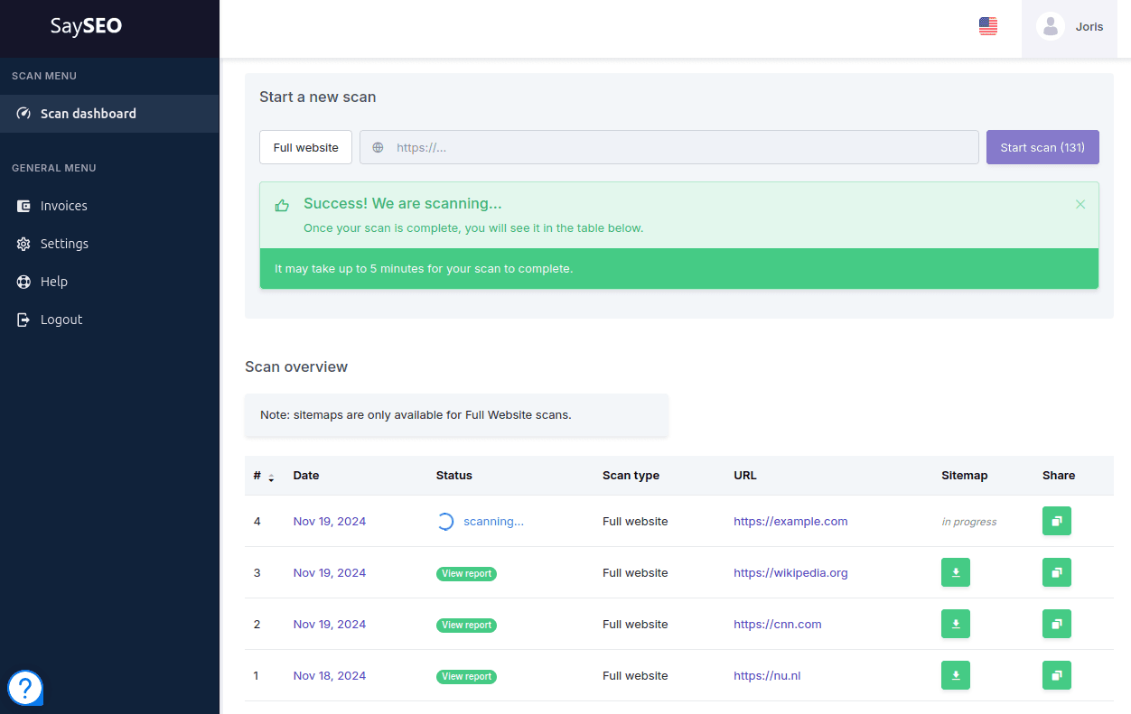 SaySEO screenshot 1