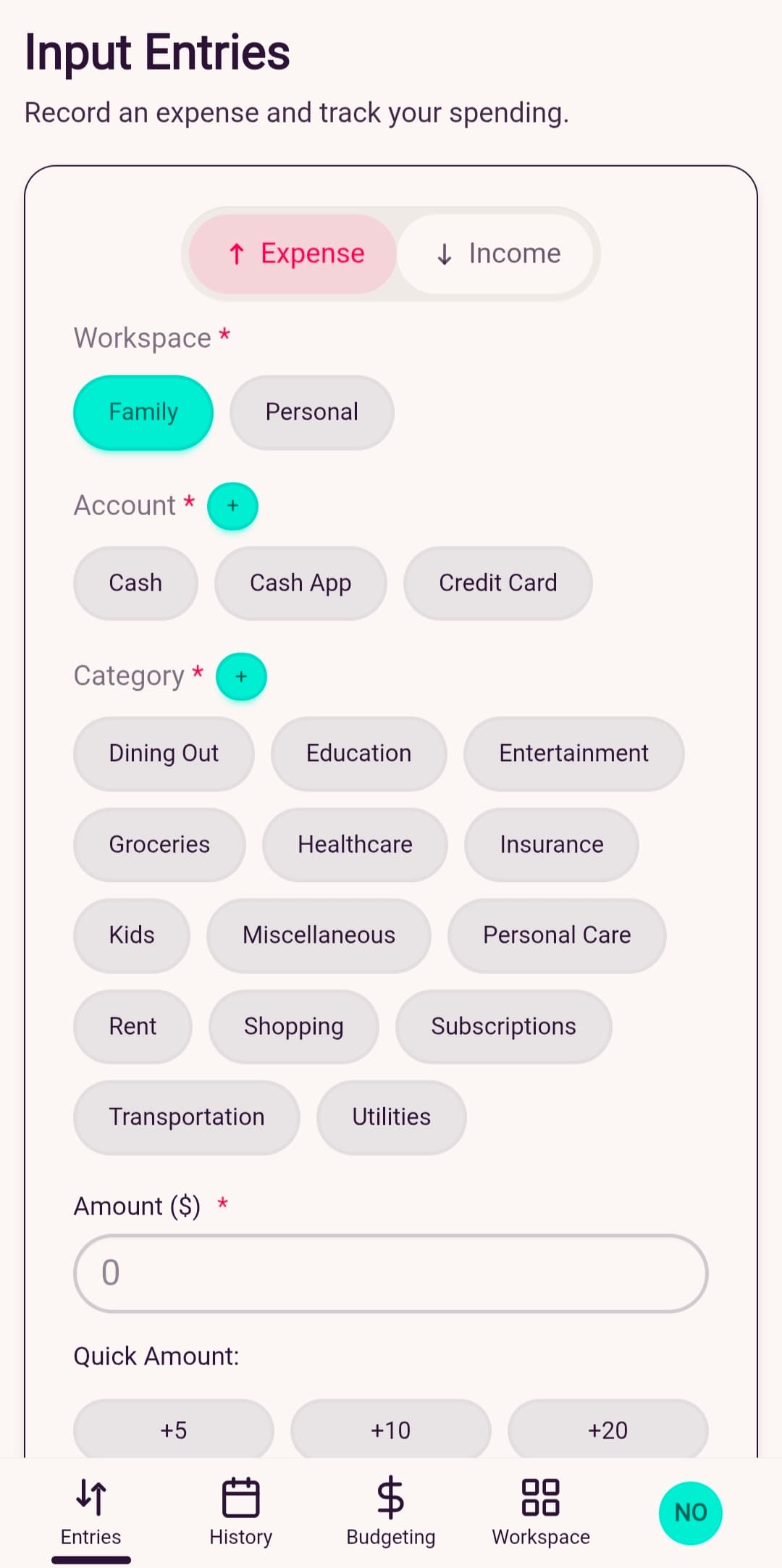 Zherani: Shared Money manager screenshot 1