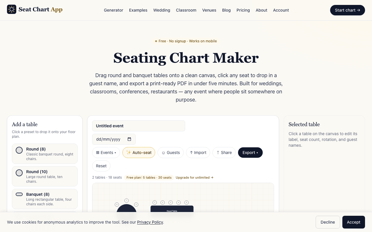 Seat Chart App screenshot 1
