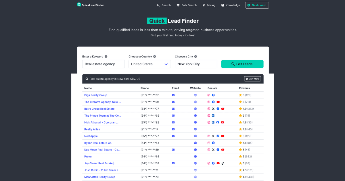 Quick Lead Finder screenshot 1