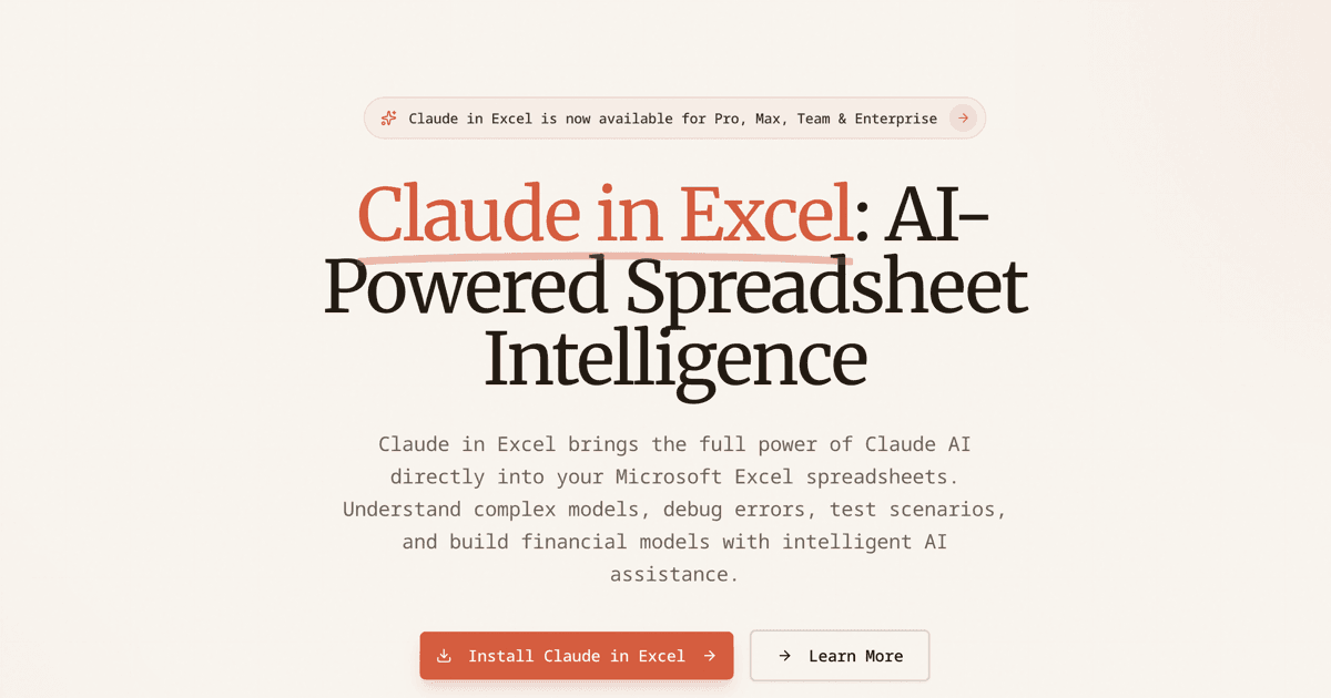 Claude in Excel screenshot 1