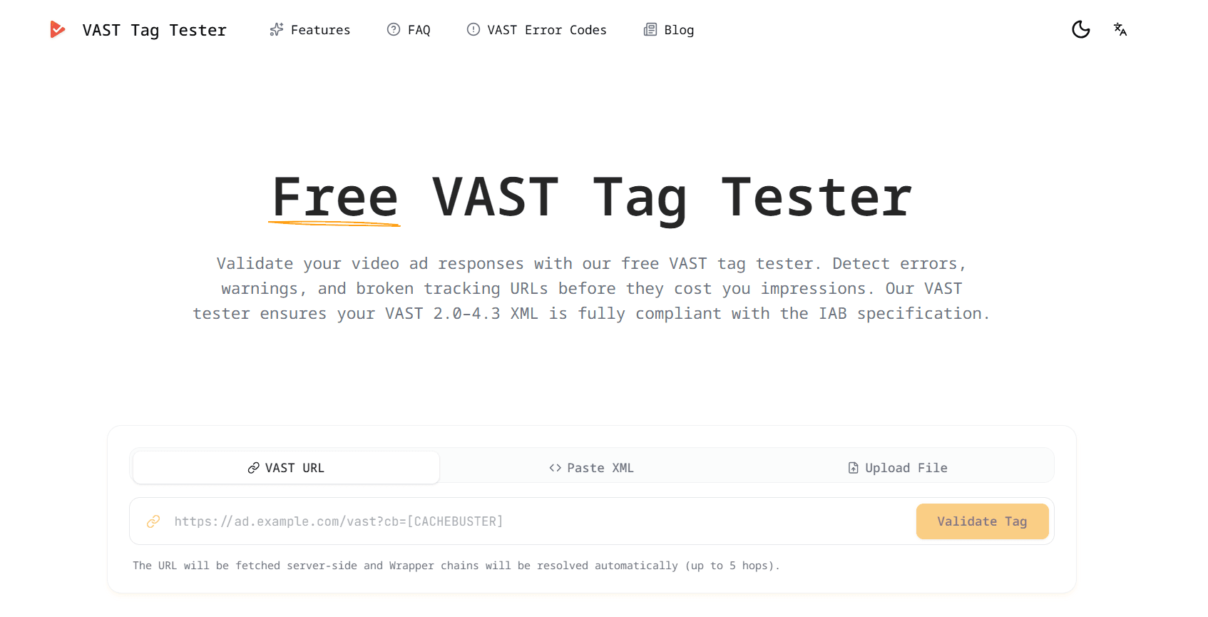 VAST Tag Tester screenshot 1