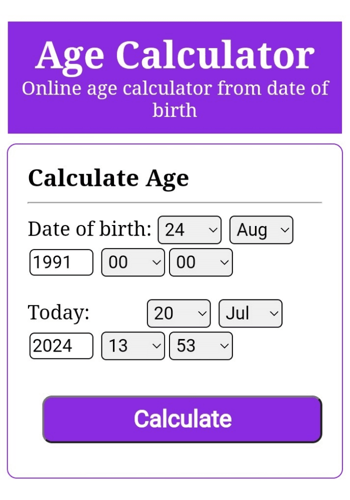 Age Calculator screenshot 1