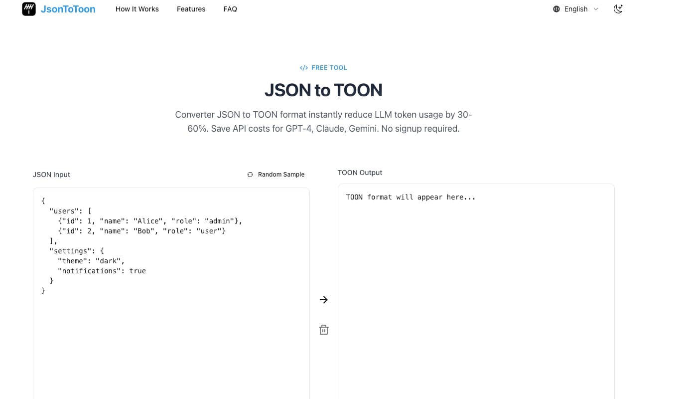 JSON to TOON screenshot 1