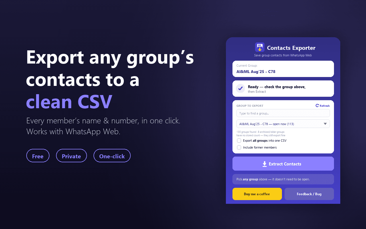 Group Contacts Exporter screenshot 1