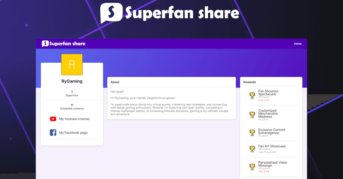 Superfan Share screenshot 1