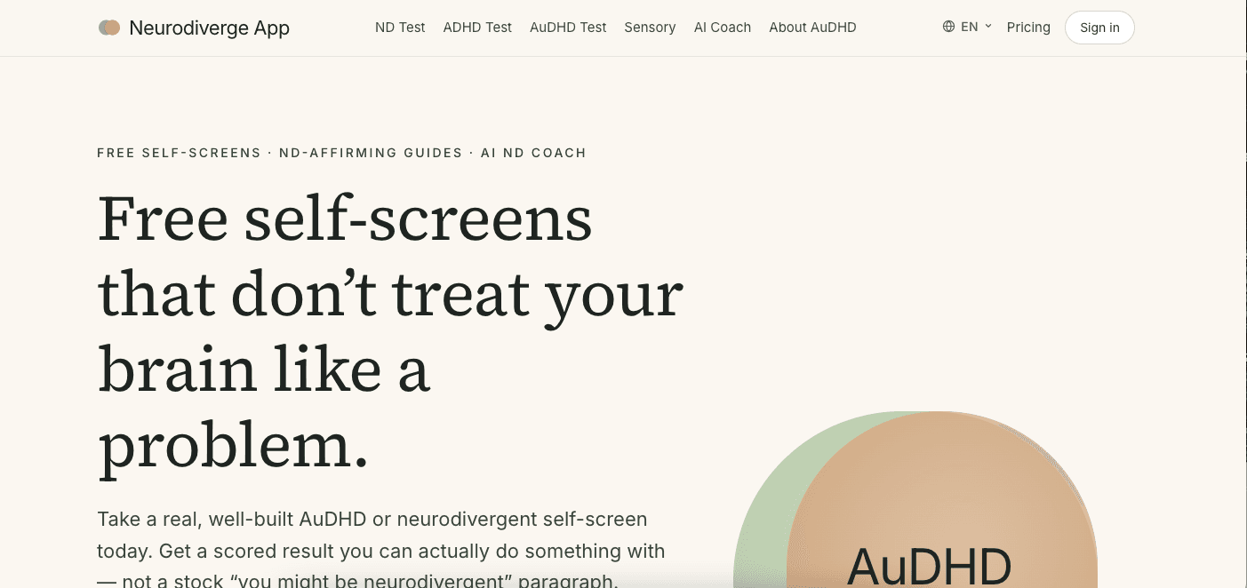 Neurodiverge App screenshot 1